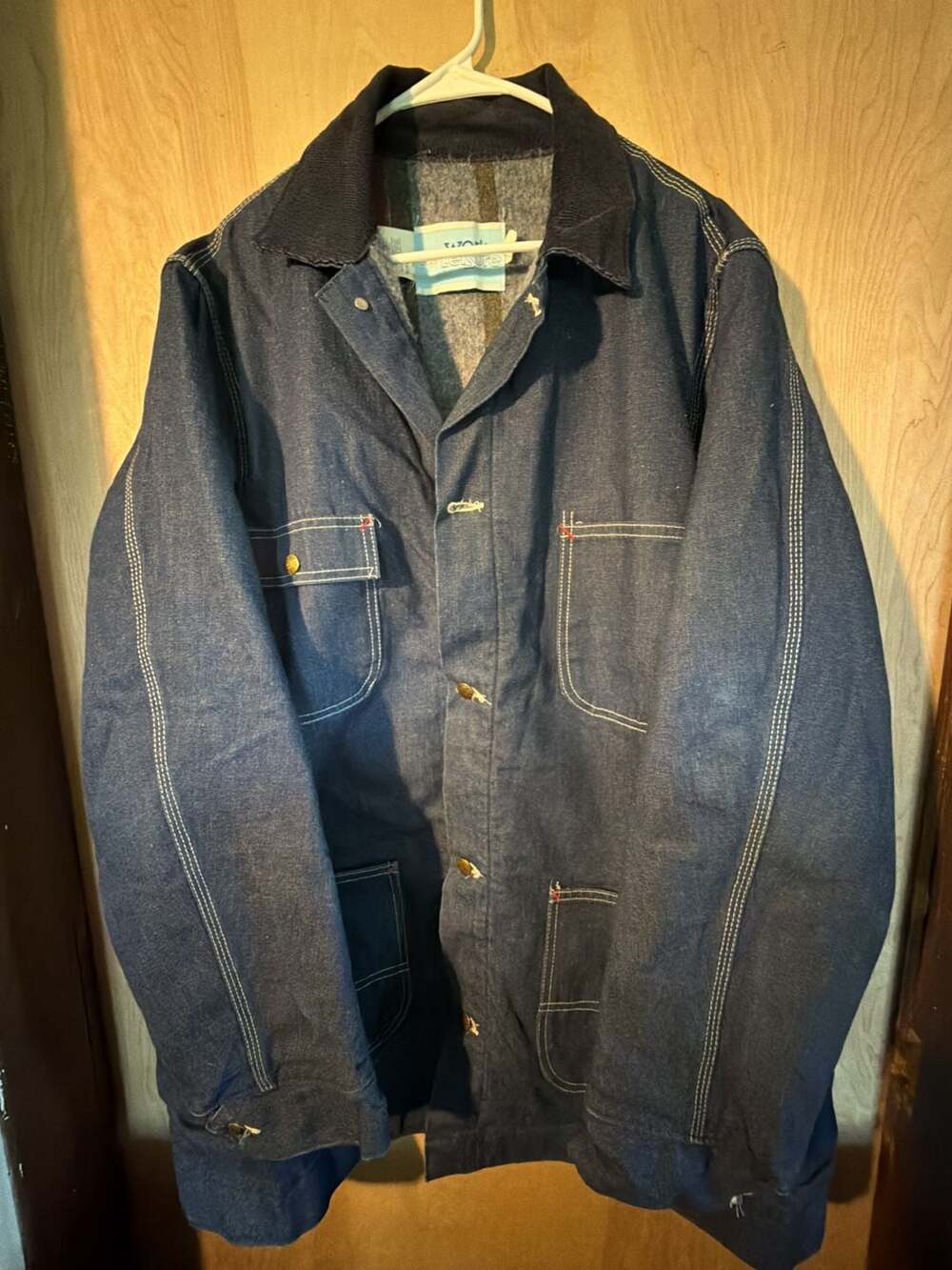 Sears Work Leisure Denim Chore Jacket Size X-Large-XT 46-48 Blanket Lined